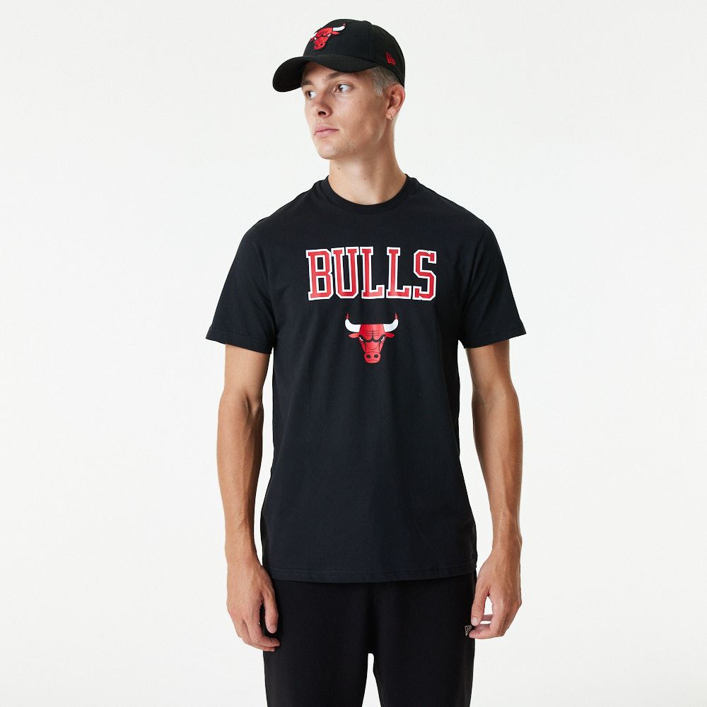 New Era Mens NBA Team Logo T-Shirt ~ Chicago Bulls Black