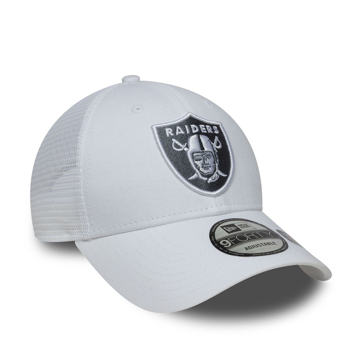 Las Vegas Raiders NFL White 9FORTY Trucker Adjustable Cap