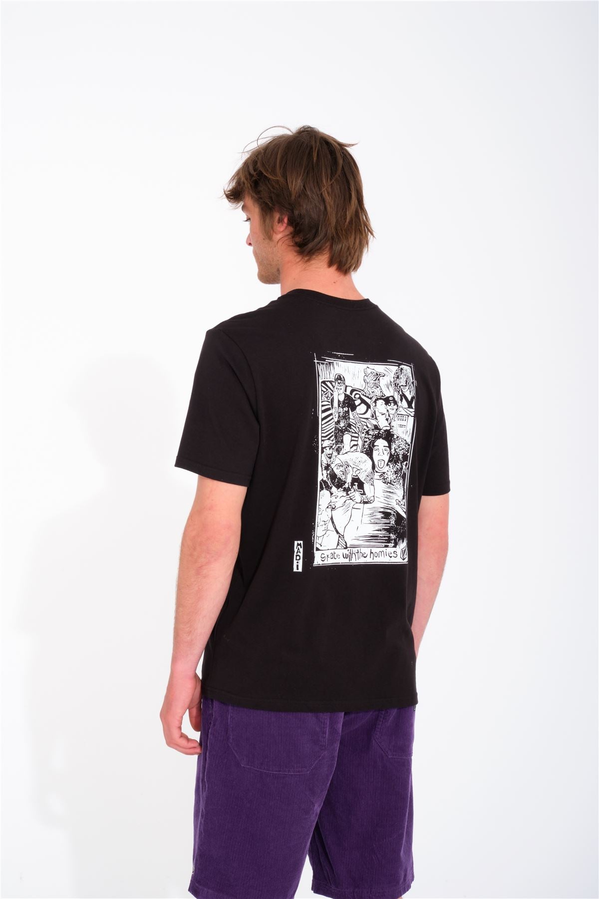 Volcom Mens SS Cotton Crew Neck T-Shirt ~ Maditi black