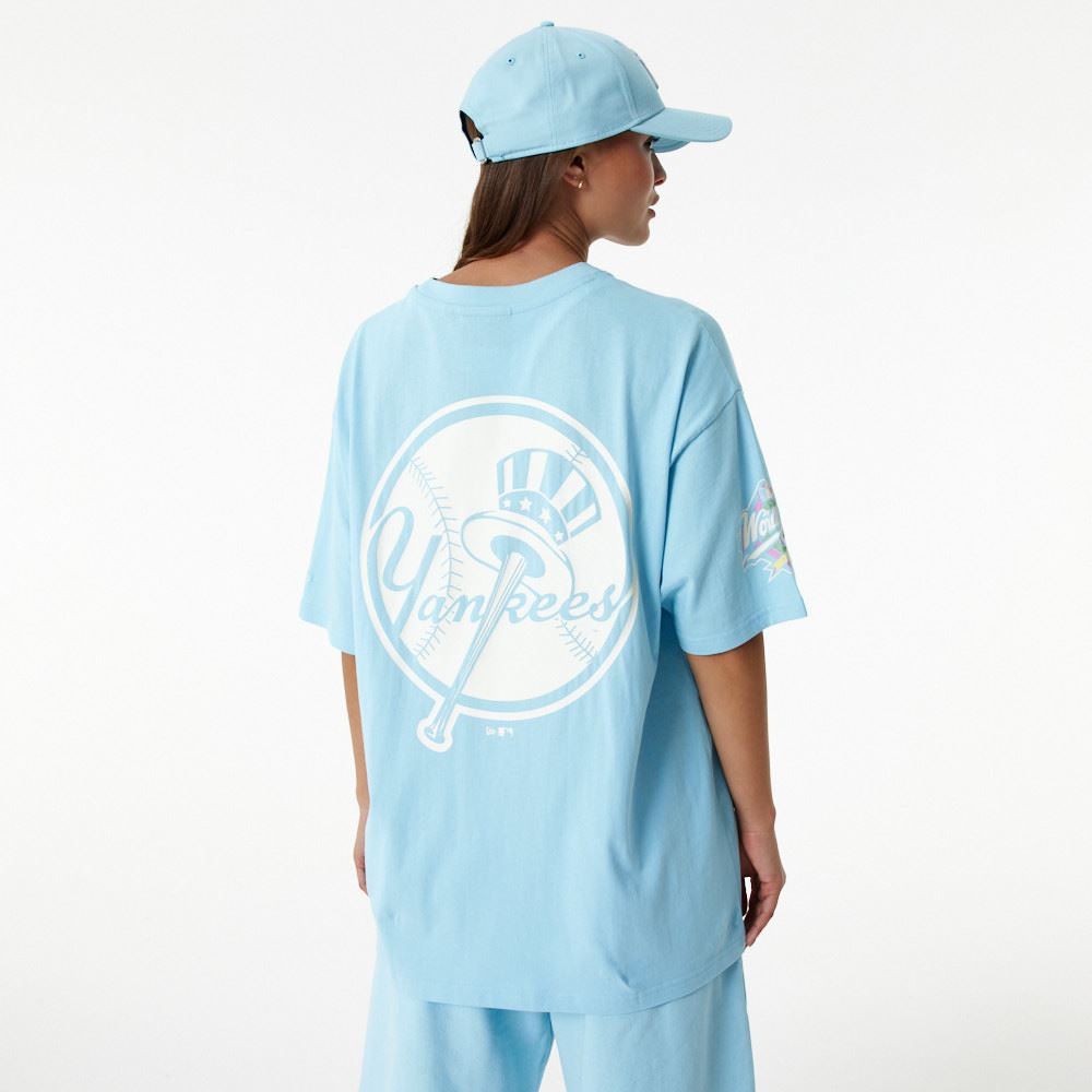 New Era Unisex MLB Pastel OS T-Shirt ~ New York Yankees Pastel Blue