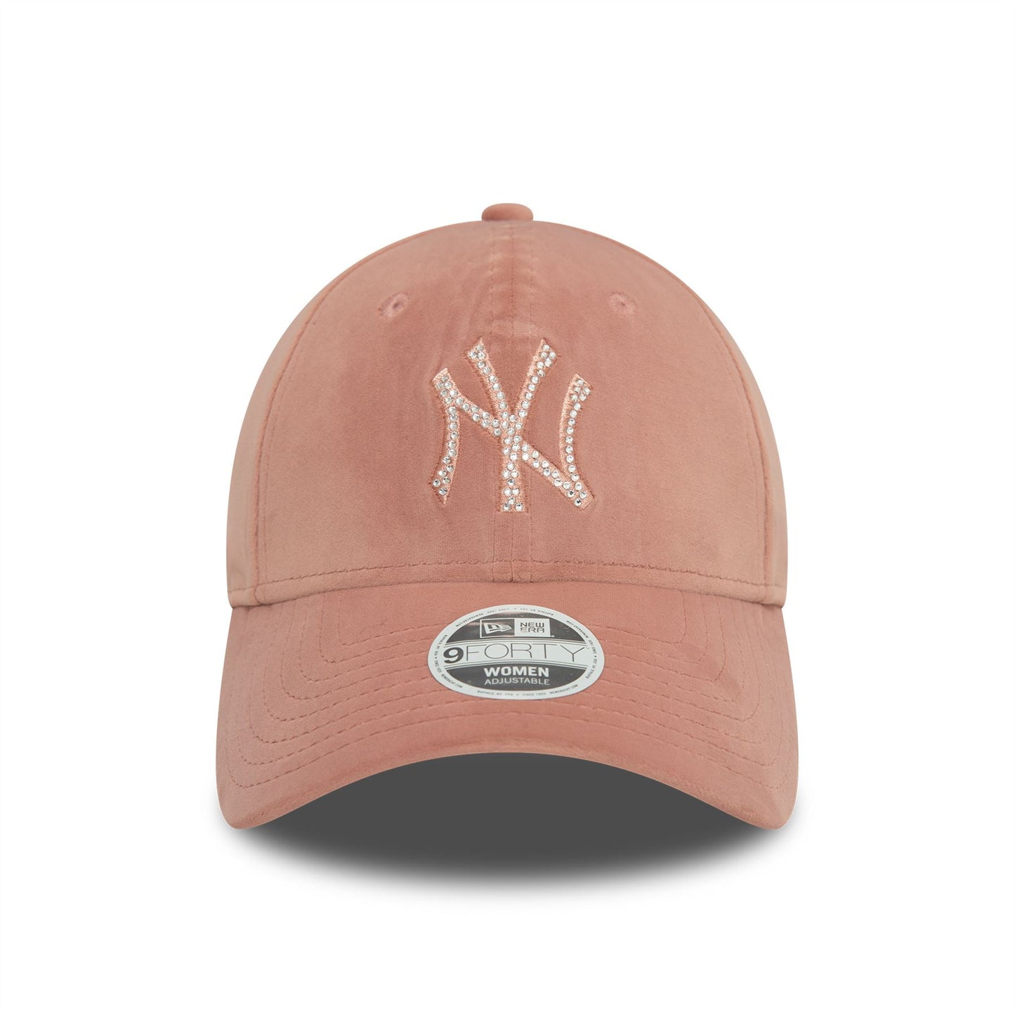 New York Yankees Womens Velour Diamante Pastel Pink 9FORTY Adjustable Cap