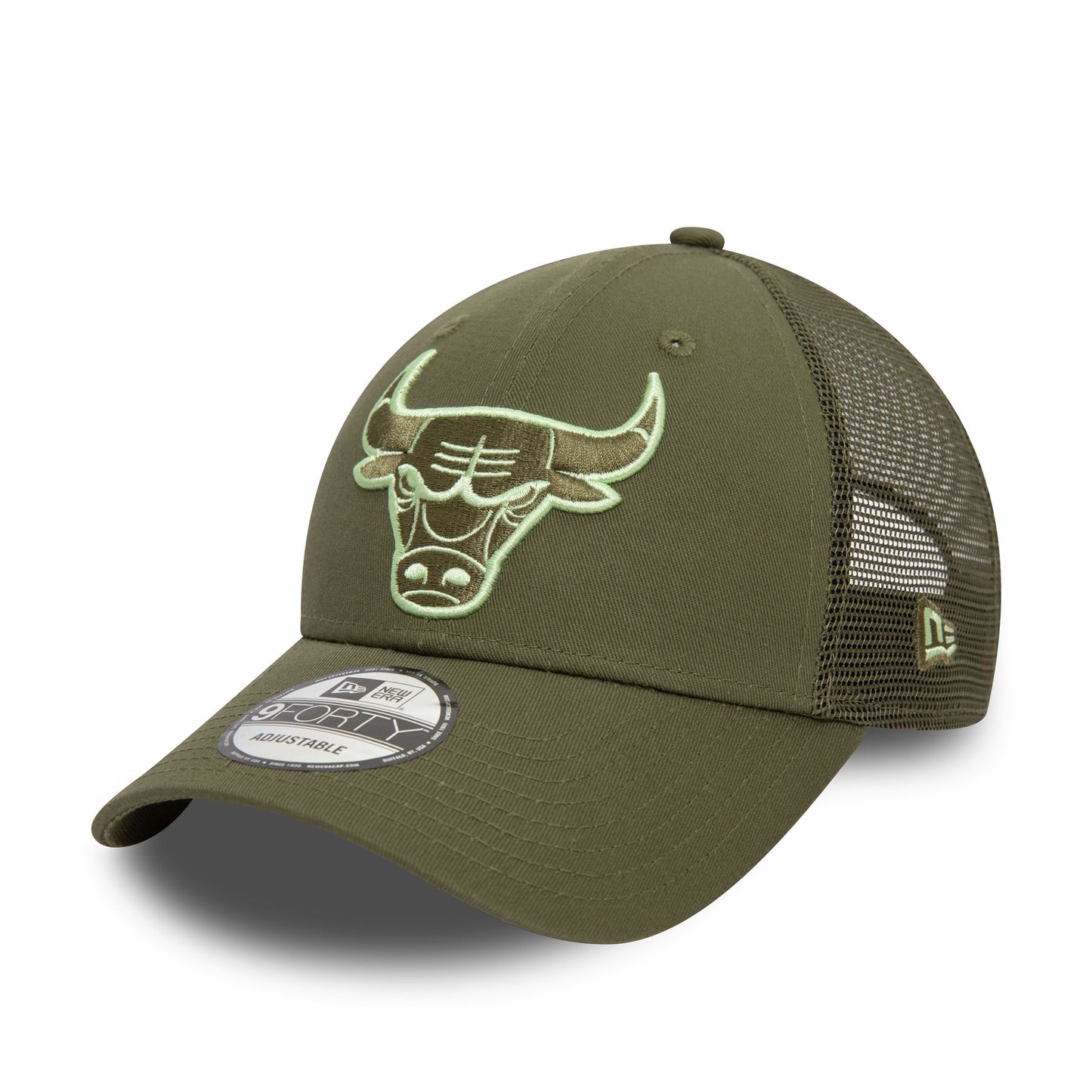 New Era Mens NBA 9Forty Trucker Cap ~ Chicago Bulls green