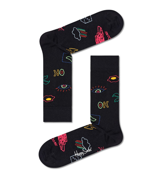 Happy Socks - Crew Socks (Size 41-46) ~ Good Times 9300