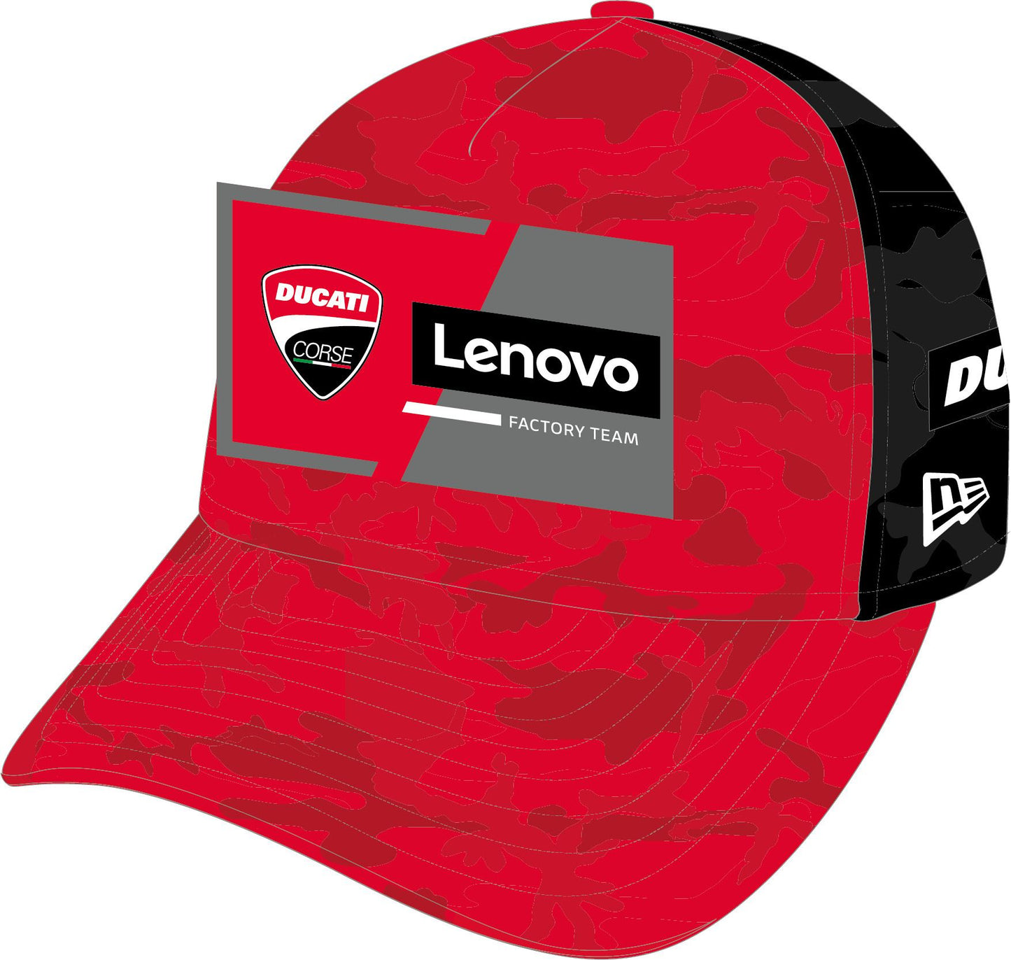 New Era Mens Team Camo 9Forty EF Cap ~ Ducati red