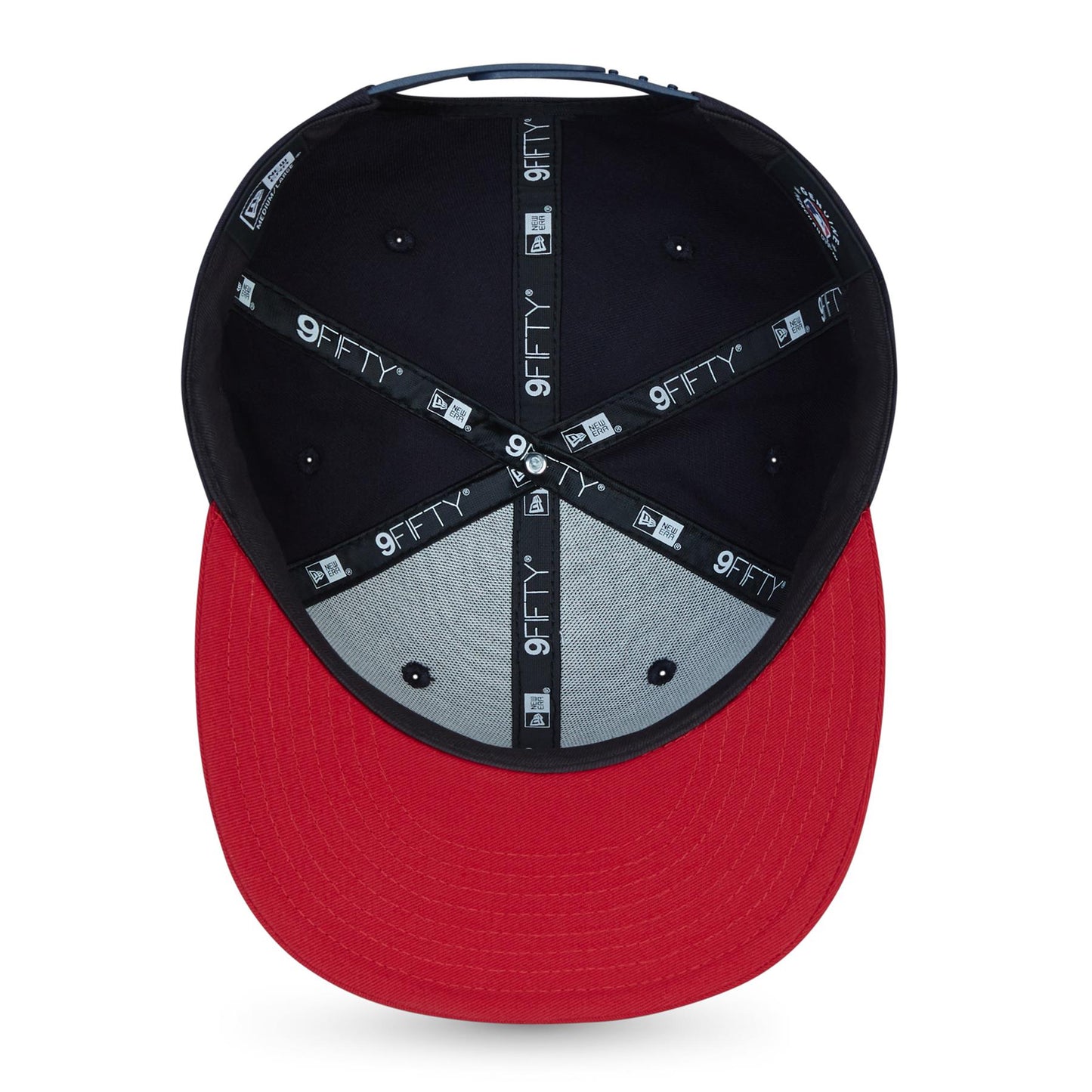 New Era Mens MLB 9Fifty Snapback Flat Brim Cap ~ Atlanta Braves Navy Red