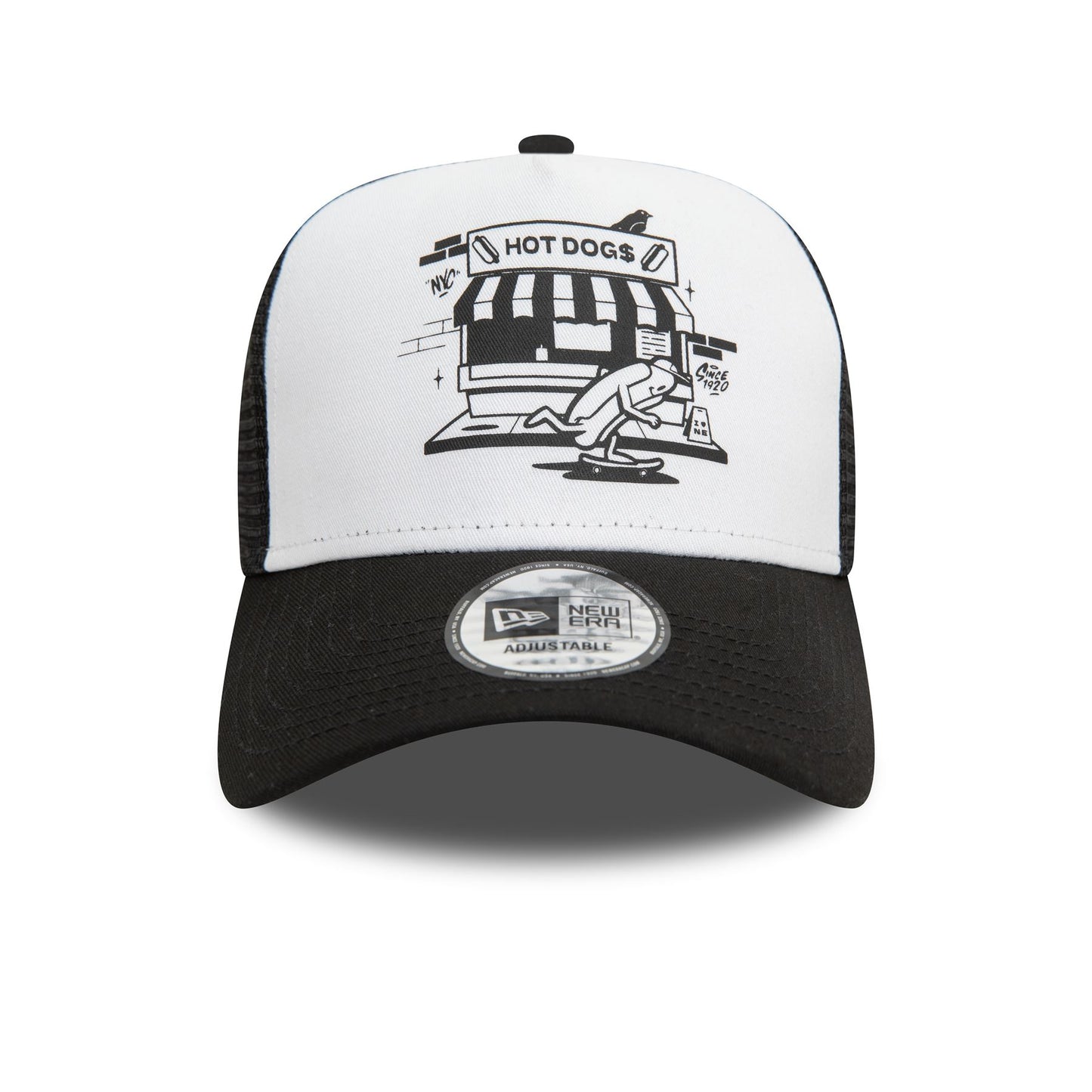 New Era Mens Graphic Trucker Cap ~ Hot Dogs black