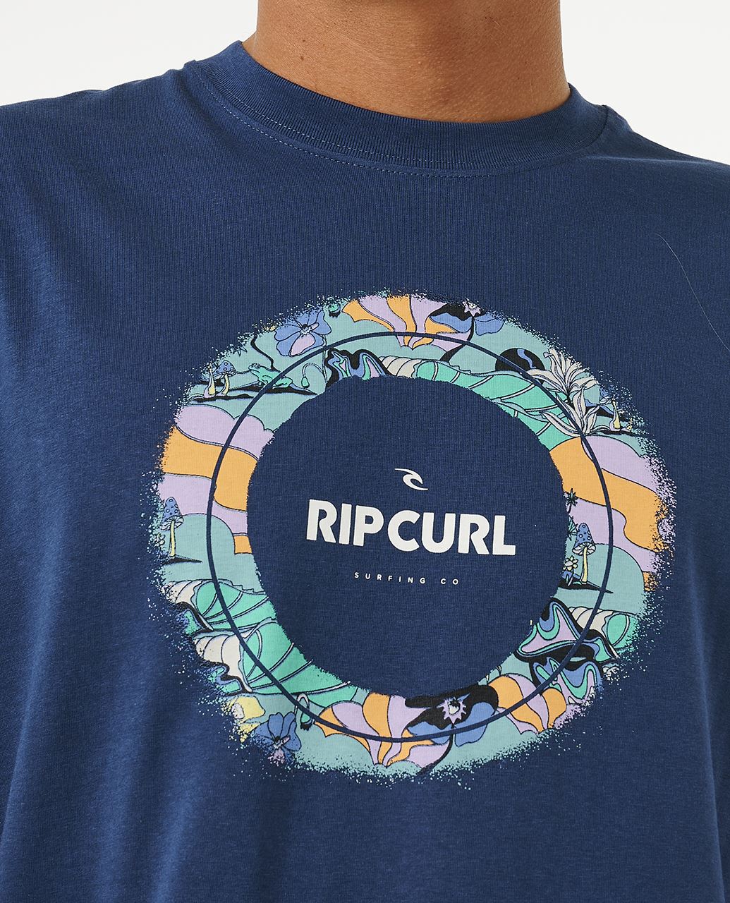 Rip Curl Mens Cotton SS T-Shirt ~ Fill Me Up navy blue