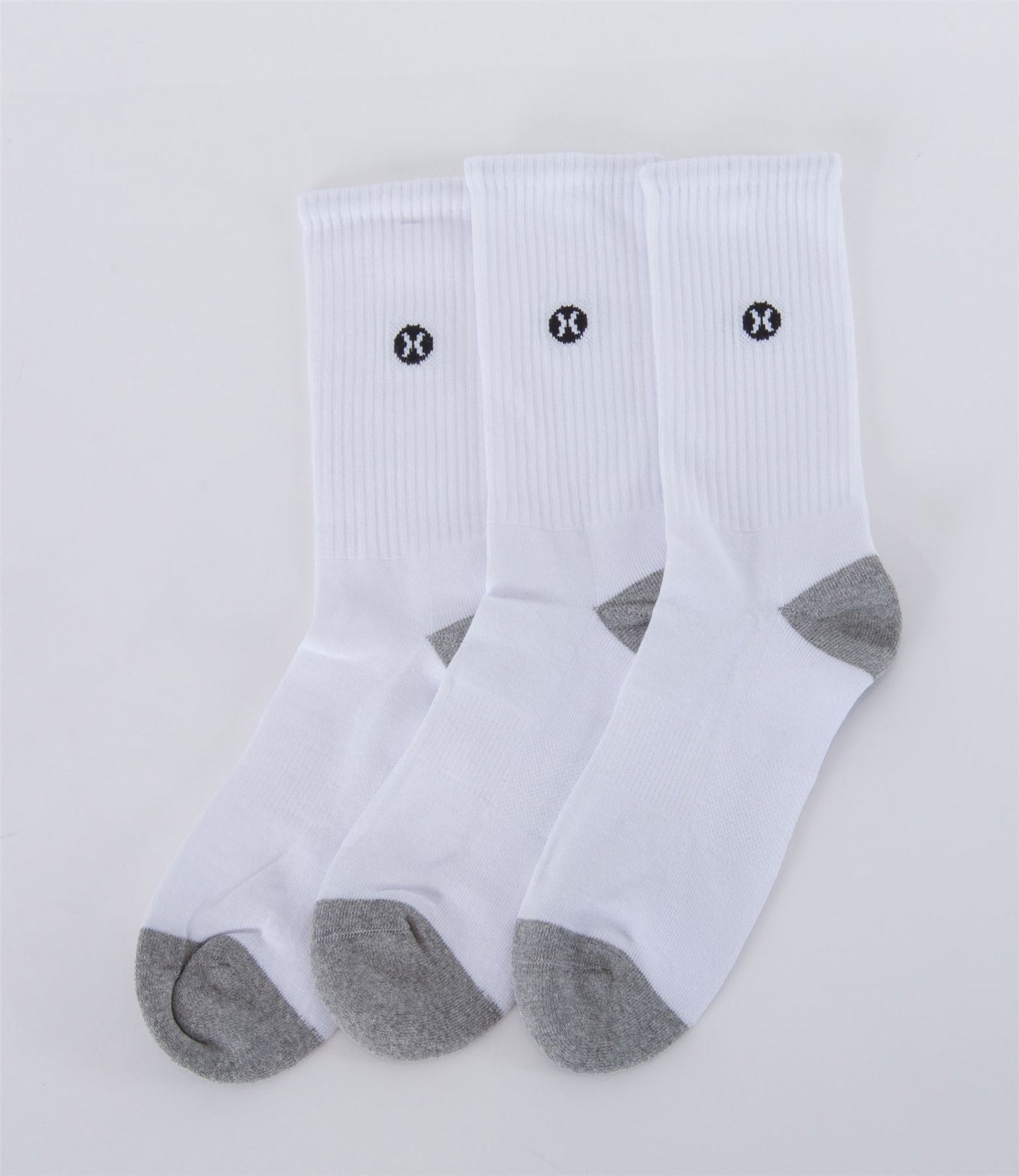 Hurley 3 Pack Icon White Mens Crew Socks