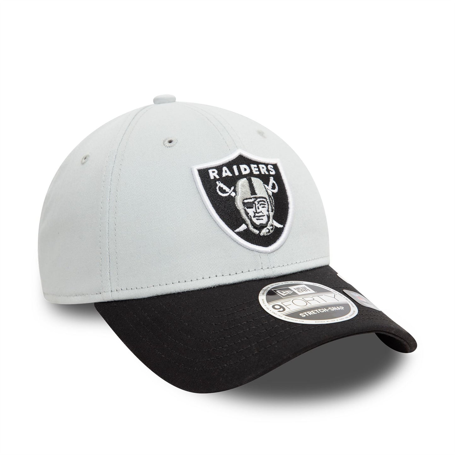 Las Vegas Raiders NFL White 9FORTY Stretch Snap Adjustable Cap