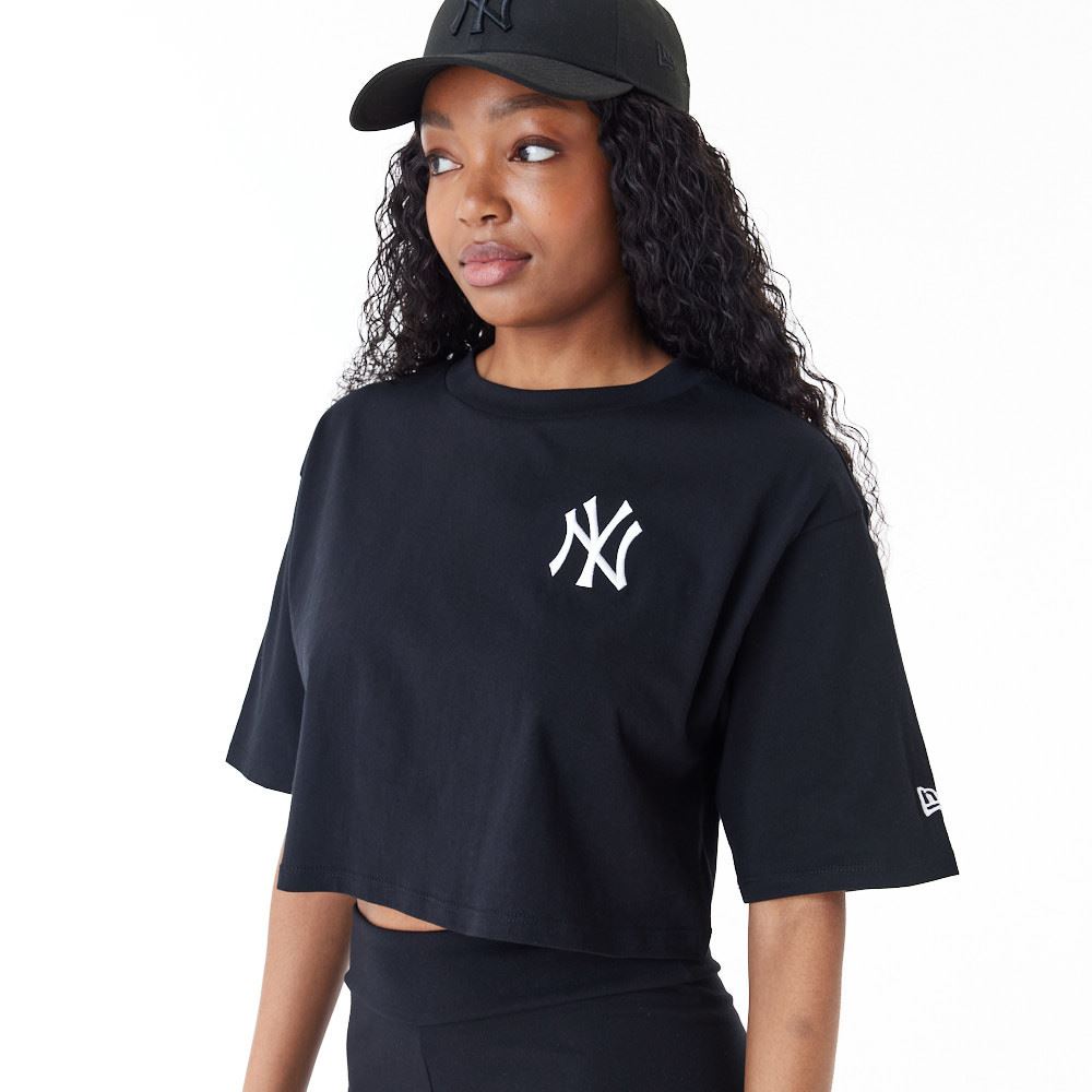 New York Yankees tshirt short sleeve womens cotton crew neck black Lifestyle