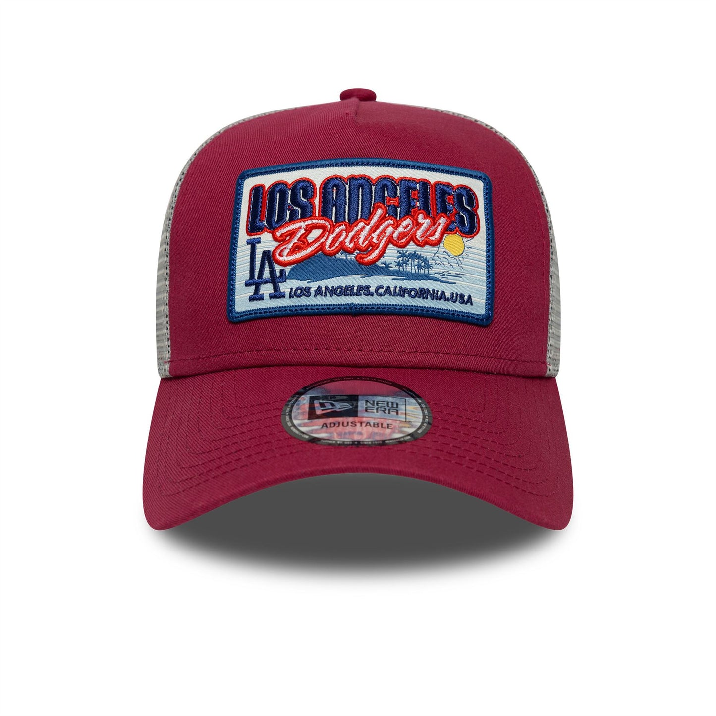 LA Dodgers Patch Trucker Adjustable Dark Red Cap