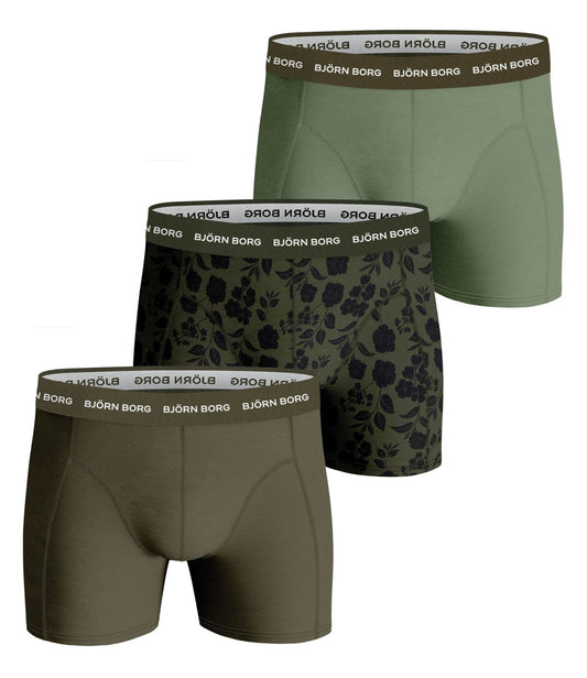 Bjorn Borg Men's Boxer Shorts 3 Pack ~ Essential green