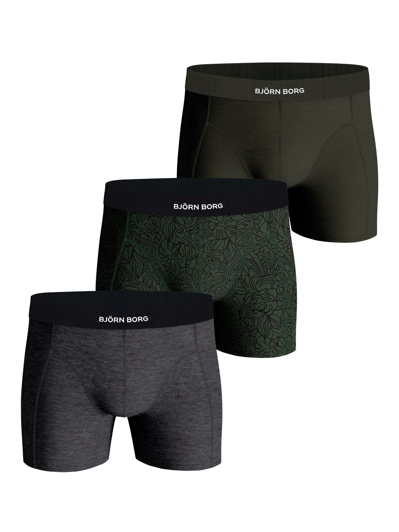 Björn Borg  Premium Cotton Stretch 3 Pack Multicoloured Boxer Shorts MP003