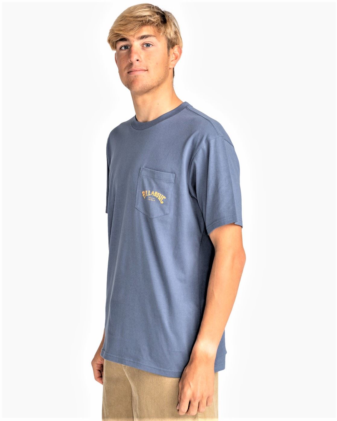 Billabong Mens SS Cotton T-Shirt ~ Stacked Pocket blue
