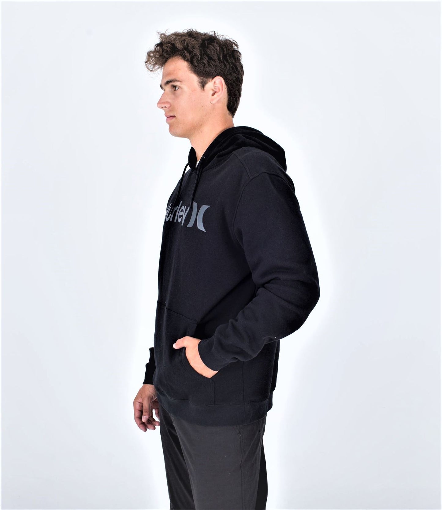 Hurley Mens Solid Sweatshirt Hoodie ~ One & Only Solid black