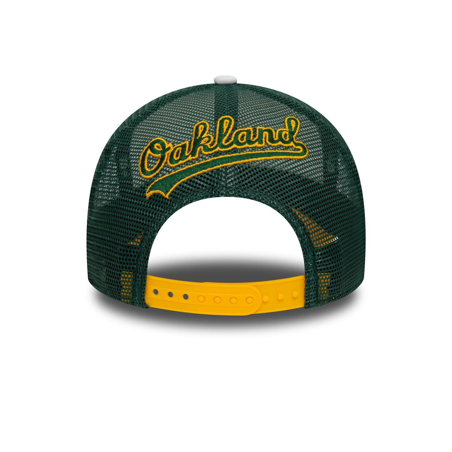 New Era Mens MLB Logo Trucker Cap ~ Oakland Athletics yellow
