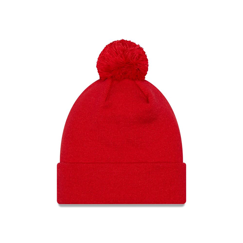 New Era Men's Infill Bobble Beanie ~ Chicago Bulls red