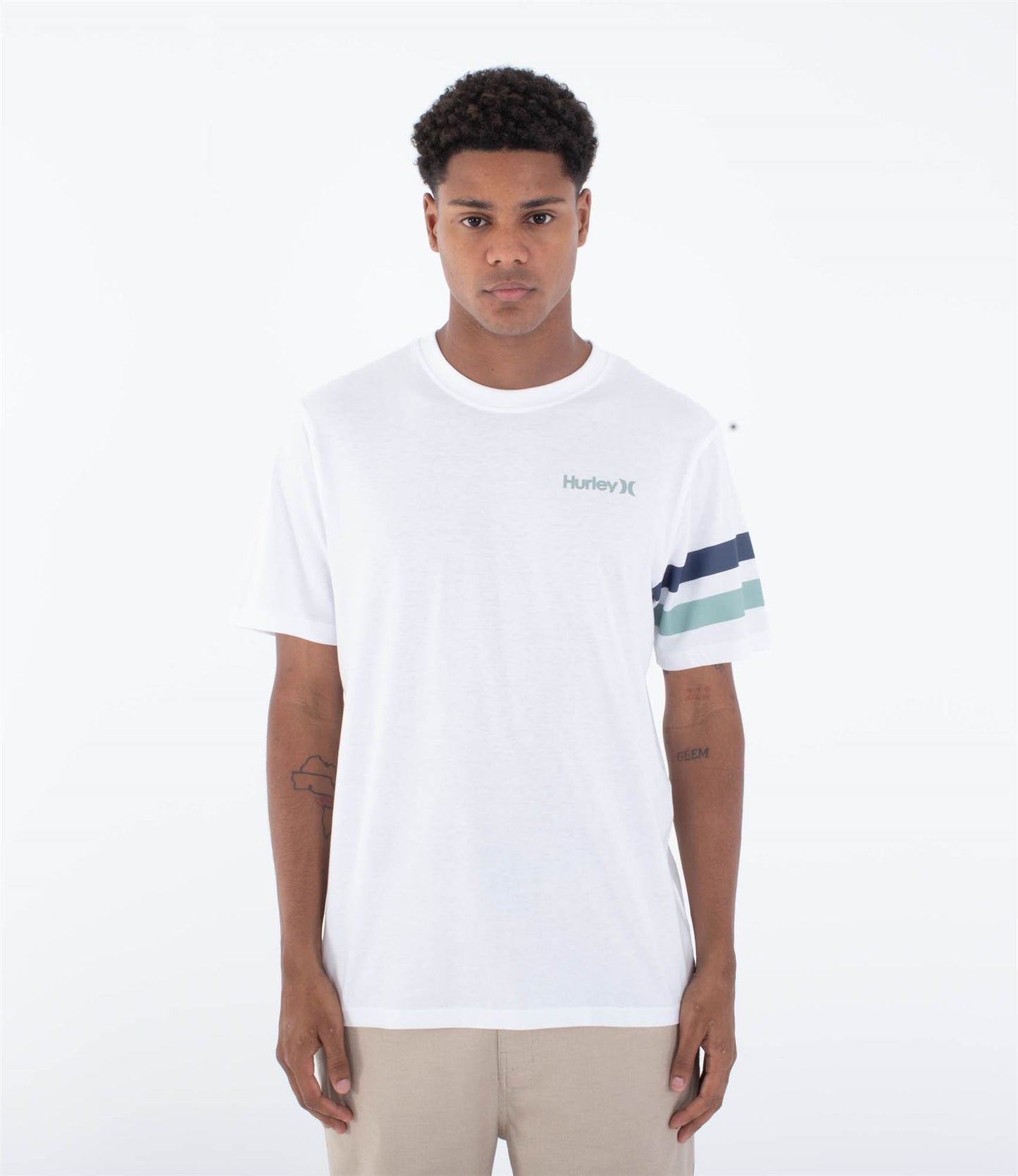 Hurley Oceancare Block Party T-Shirt Short Sleeve White