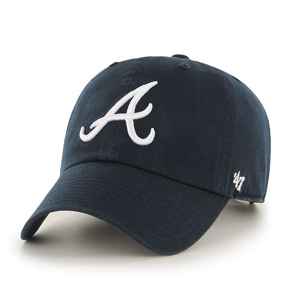 47 Brand Mens 6 panel Adjustable Clean Up  Cap ~ Atlanta Braves blue