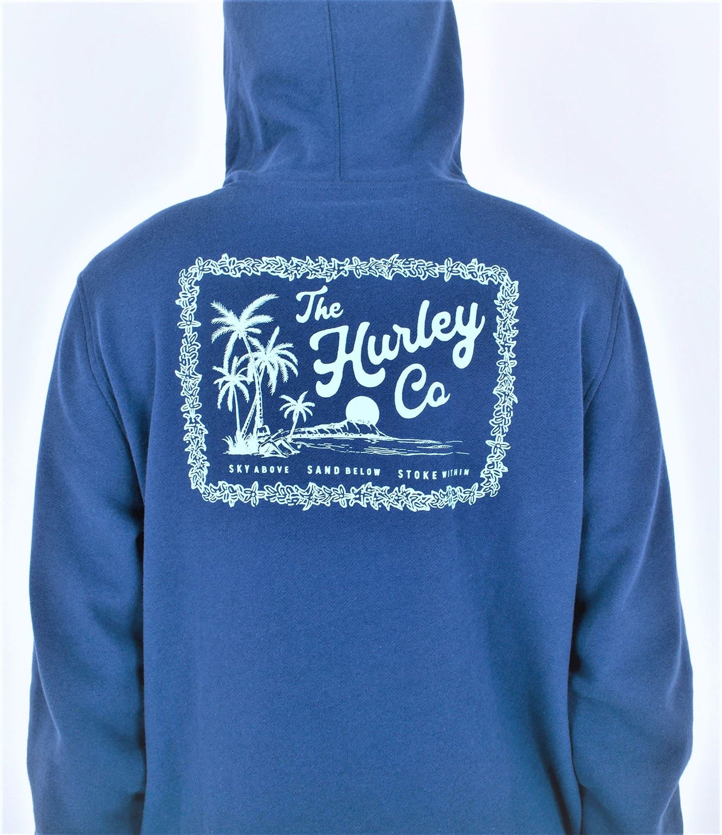 Hurley Mens Solid Sweatshirt Hoodie ~ Ukelele Fleece blue void