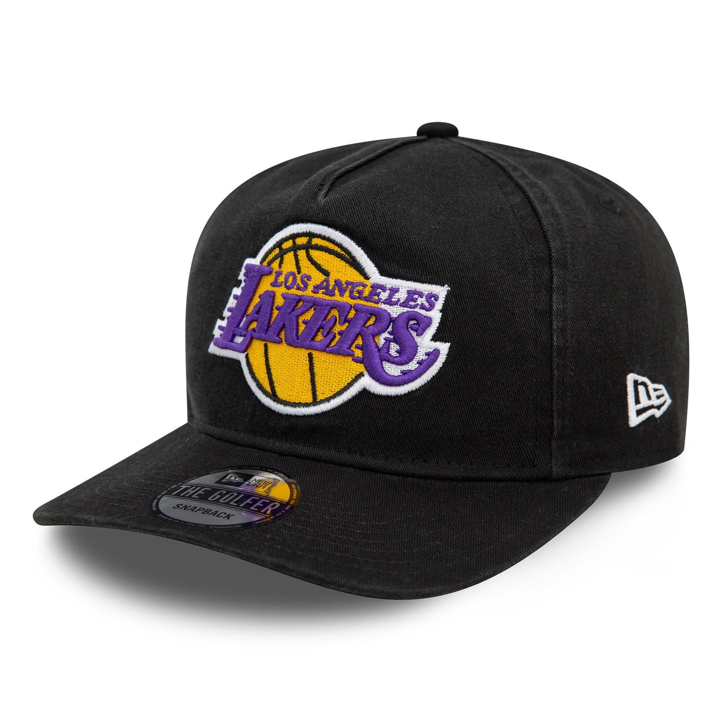 LA Lakers Washed Golfer Adjustable Black Cap