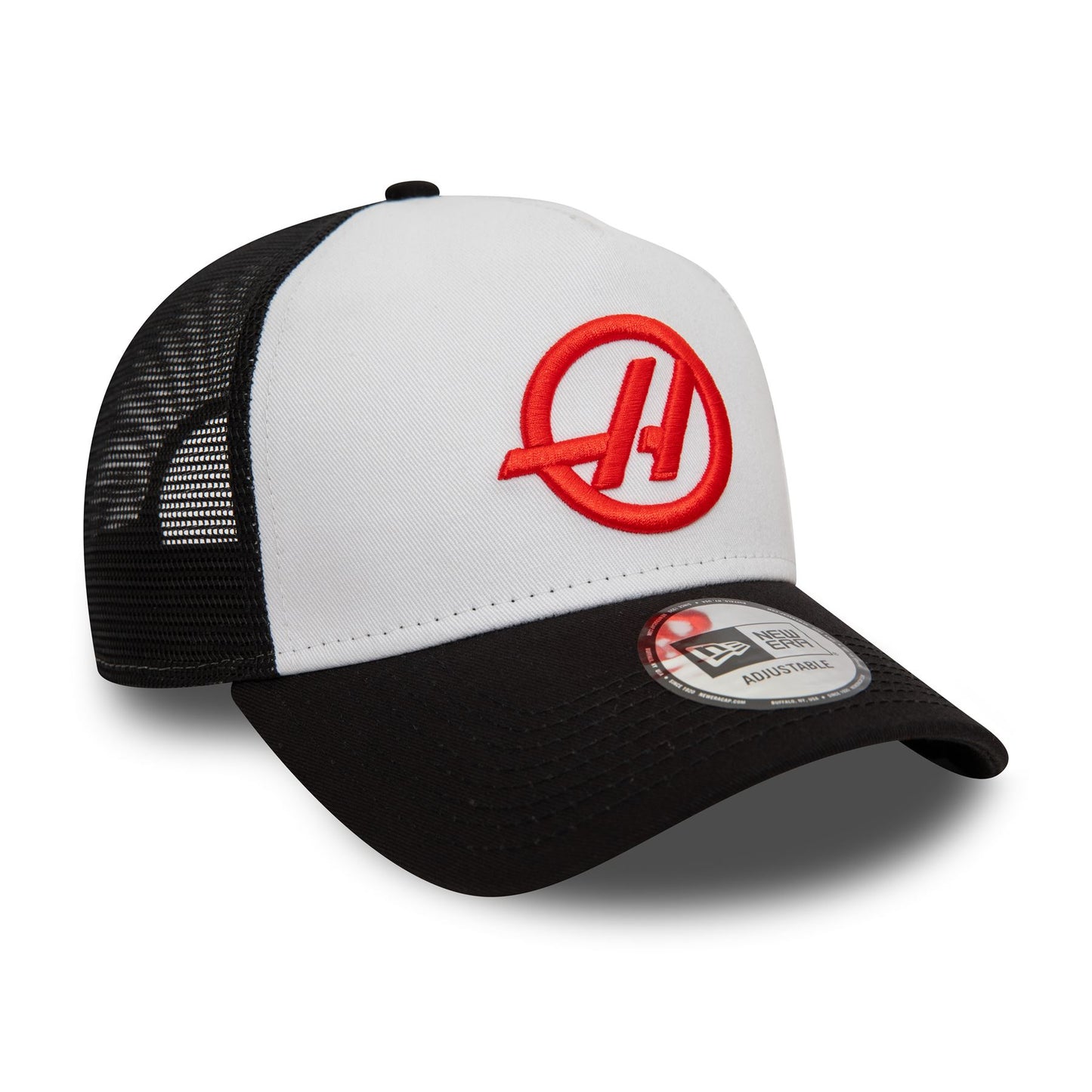 New Era Mens Haas TeamMoney Gram E-Frame Trucker Cap ~ Haas F1 black