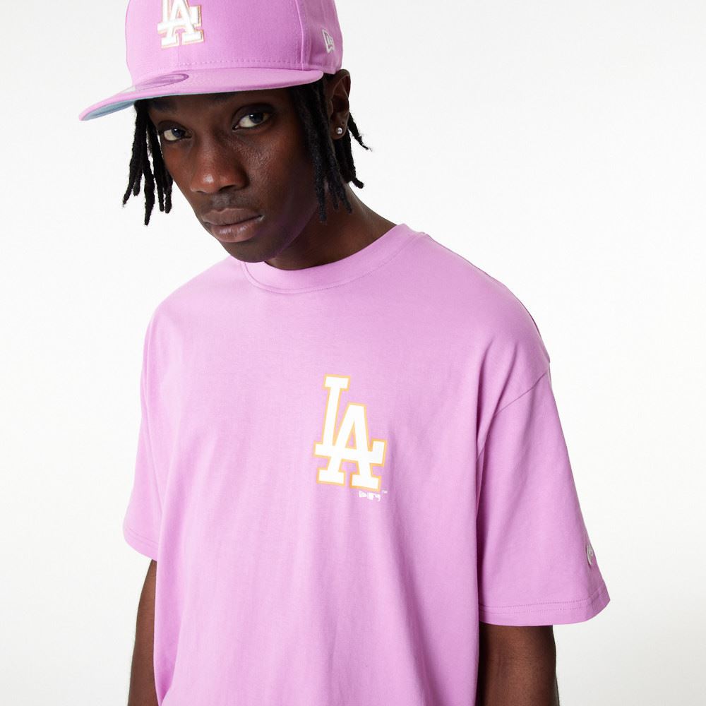 New Era Unisex MLB Pastel OS T-Shirt ~ LA Dodgers Pink