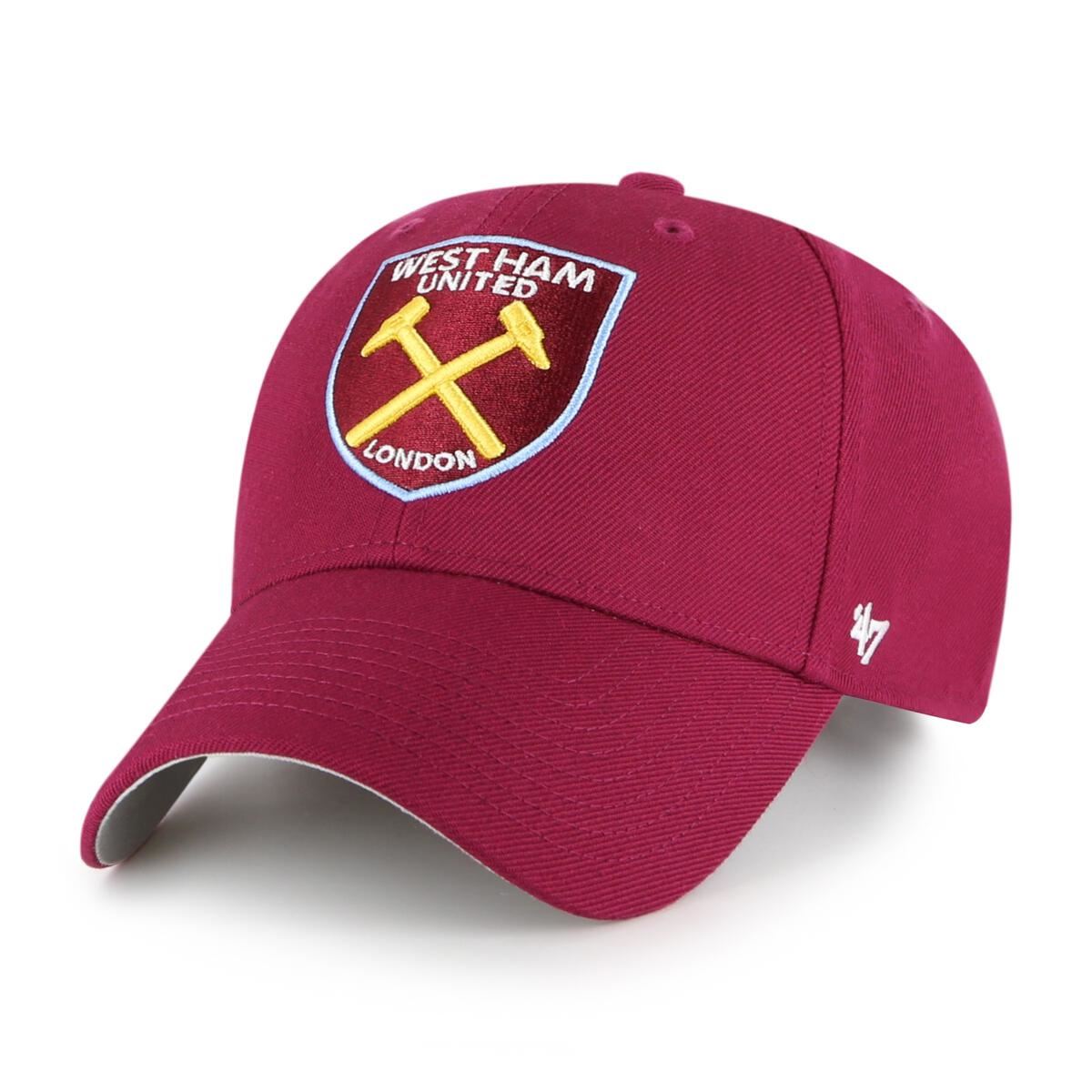 47 Brand Mens 6 panel Adjustable Cap ~ West Ham United FC Claret