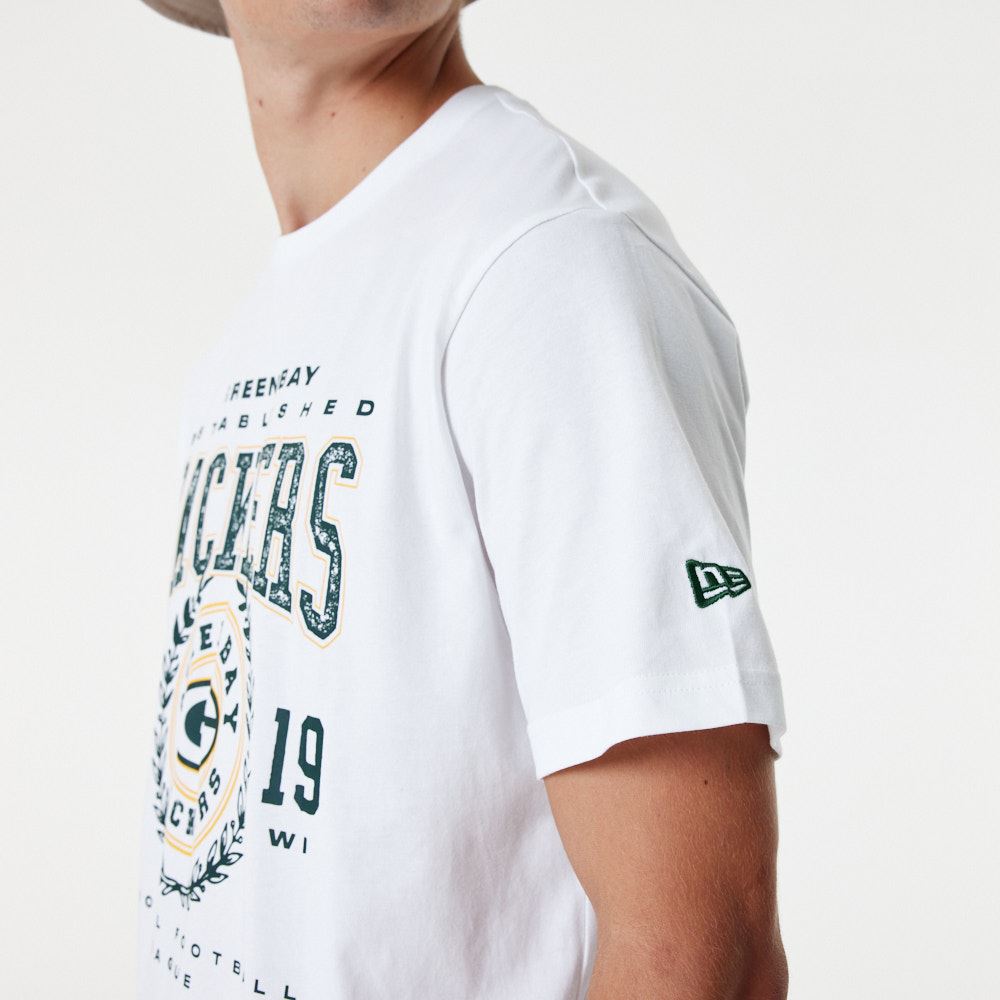 New Era Mens NFL Team Graphic T-Shirt ~ Green Bay Packers White