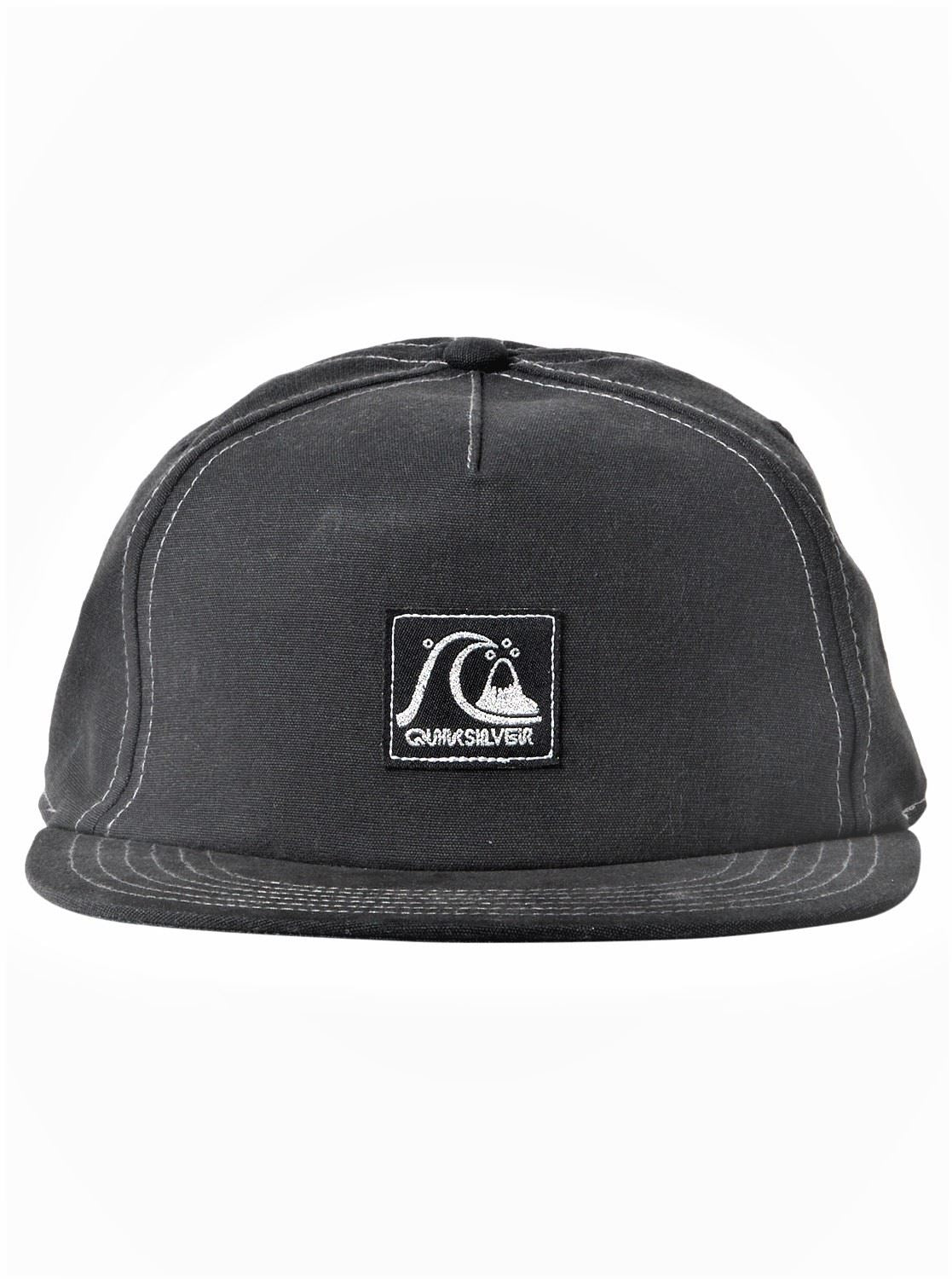 Quiksilver Adjustable Flat Peak Cap ~ Original black