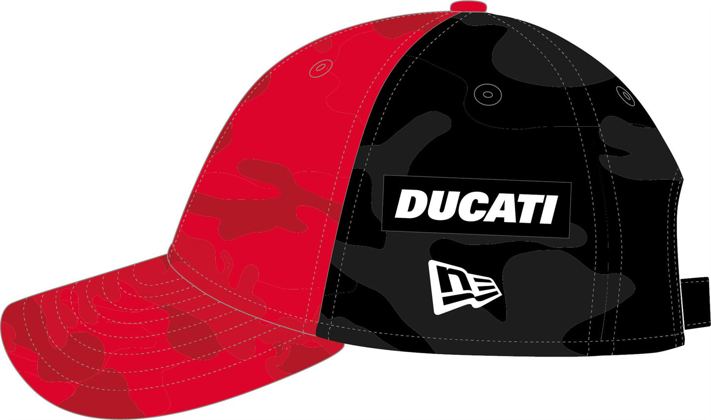 New Era Mens Team Camo 9Forty EF Cap ~ Ducati red