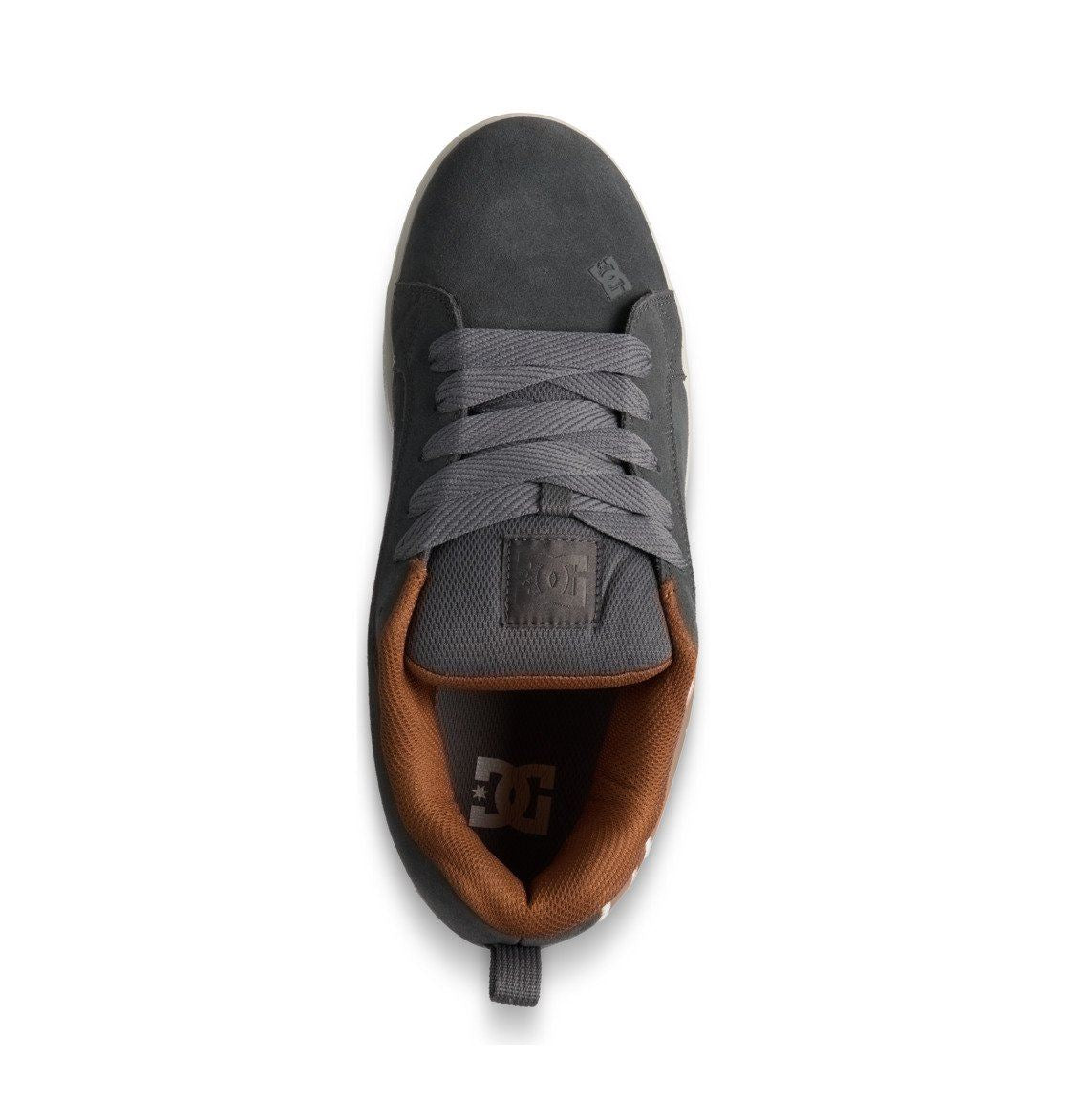 DC Shoes Trainers Leather Court Graffik Shoes Men Black Grey Gum