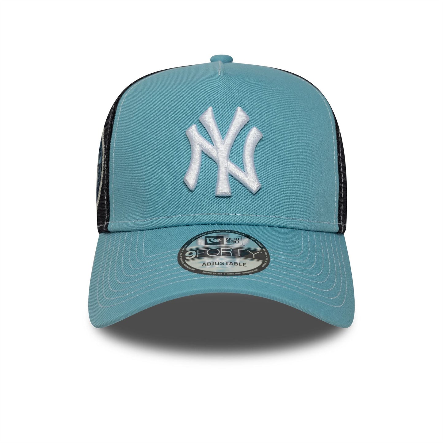 New York Yankees World Series Pastel Blue 9FORTY E-Frame Trucker Adjustable Cap