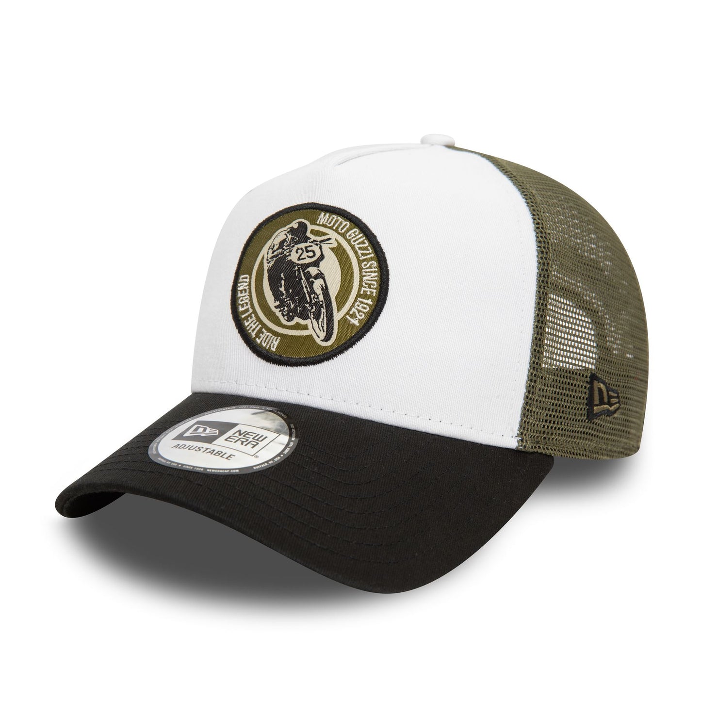 New Era Mens  Trucker Cap ~ Moto Guzzi Ride The Legend military