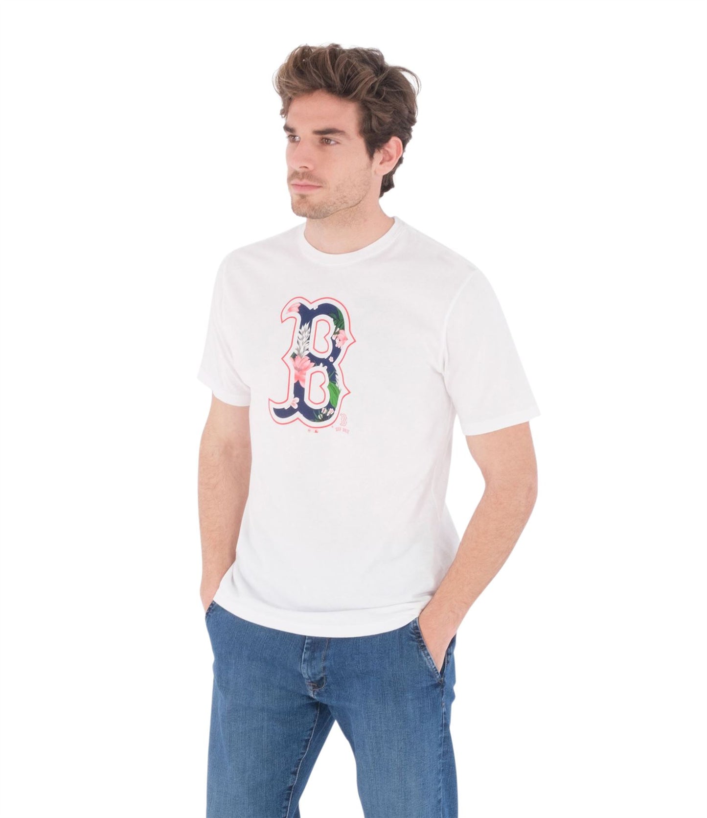 Hurley Men's Cotton Collab T-Shirt ~ Boston Red Sox white