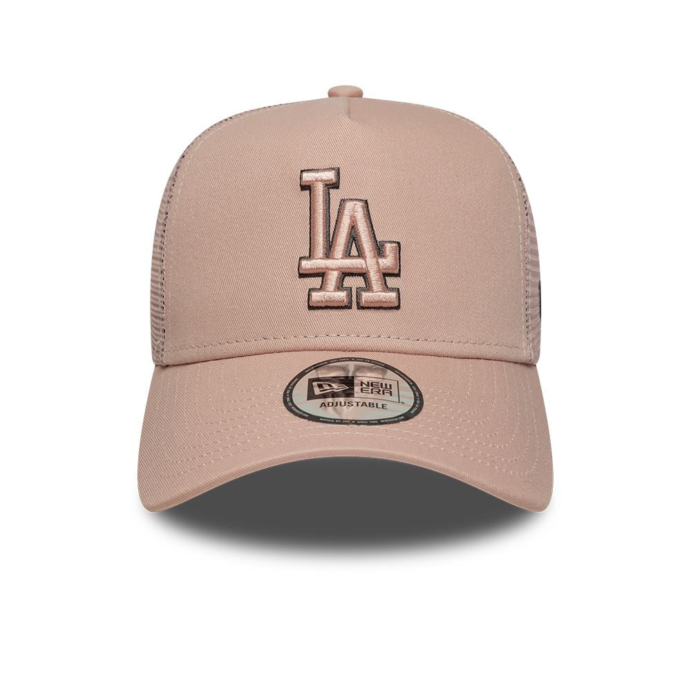 LA Dodgers MLB Outline Pastel Pink 9FORTY E-Frame Trucker Adjustable Cap