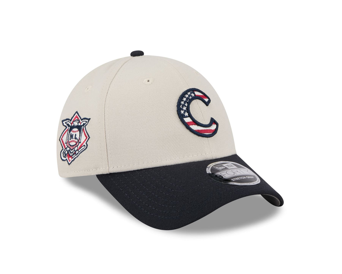 New Era Mens July 4 9Forty Stretch Snapback Cap ~ Chicago Cubs