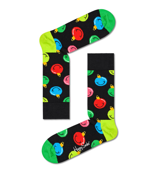Happy Socks - Crew Socks (Size L) ~ Jingle Smiley
