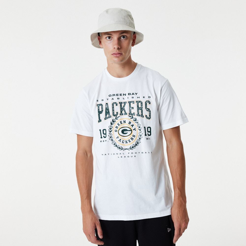 New Era Mens NFL Team Graphic T-Shirt ~ Green Bay Packers White