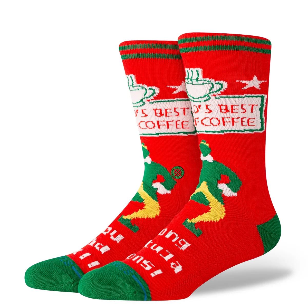 Worlds Best Mens Crew Red Socks Stance