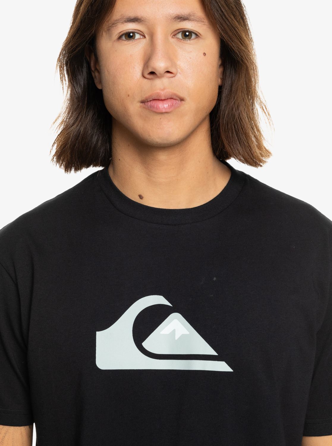 Quiksilver Mens SS Cotton T-Shirt ~ Comp logo black