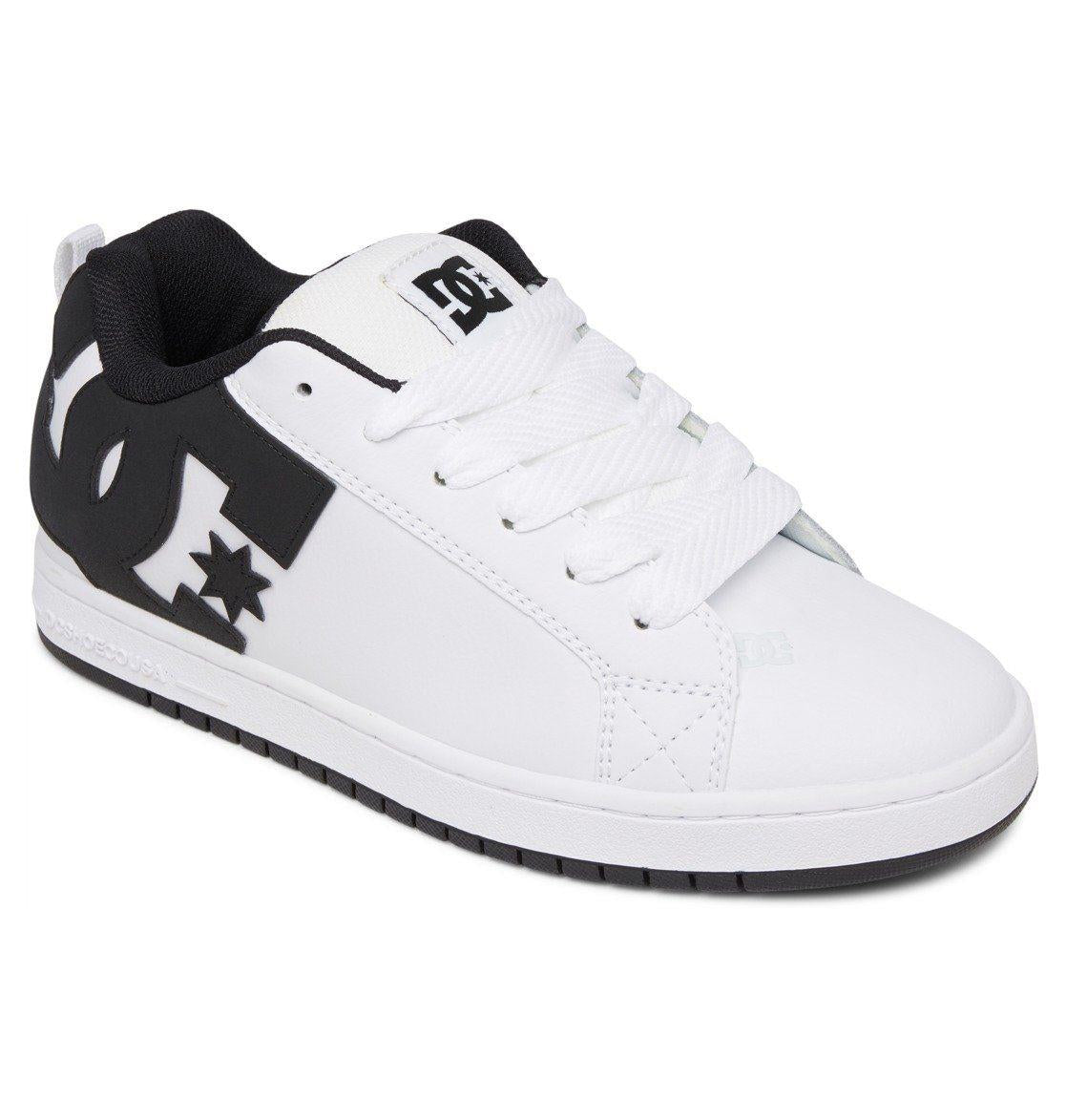 DC Shoes Men’s Leather Court Graffic Sneaker Colour White/Black
