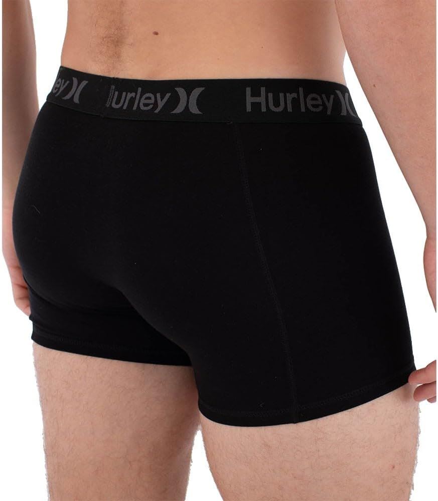 Hurley 3 Pack Mens Black 4-Way Stretch Boxer Briefs