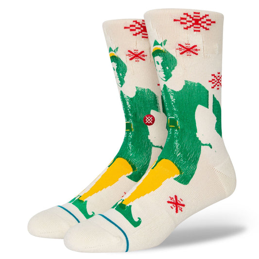 Stance Men's Crew Socks ~ BUDDY THE ELF off white