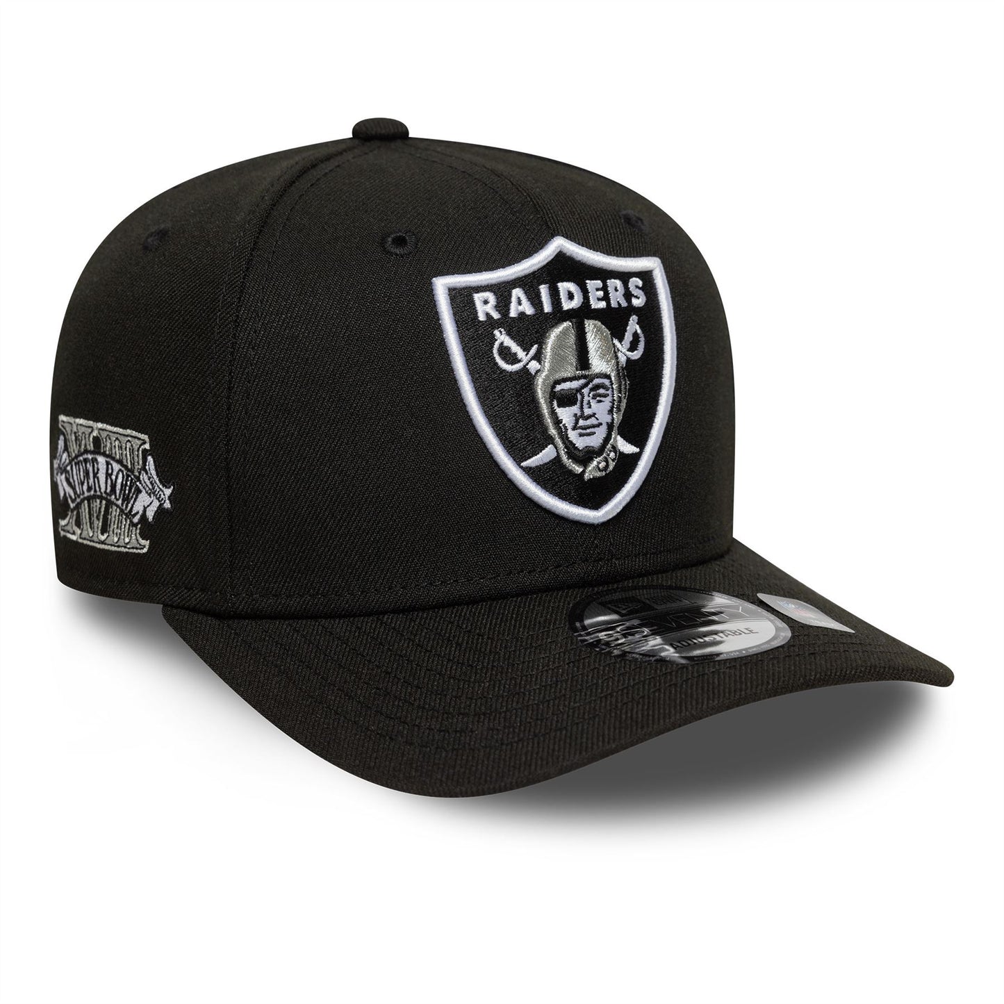 Las Vegas Raiders Patch Black 9SEVENTY Stretch-Snap Adjustable Cap