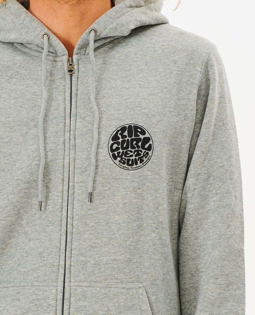 Rip Curl Men's Zip Hooded Fleece ~ Wetsuit Icon grey marle