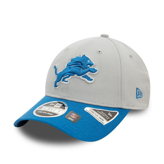 Detroit Lions NFL Chrome Grey 9FORTY Stretch Snap Adjustable Cap