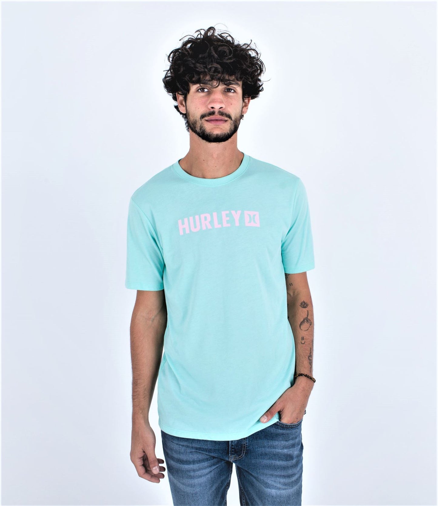 Hurley Men's SS T-Shirt ~ Everyday Wash The Box Green