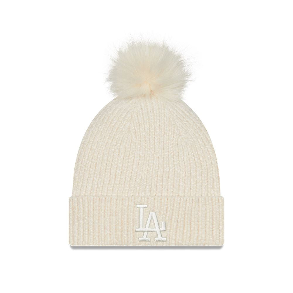New Era Womens Chenille Bobble Beanie ~ LA Dodgers stone