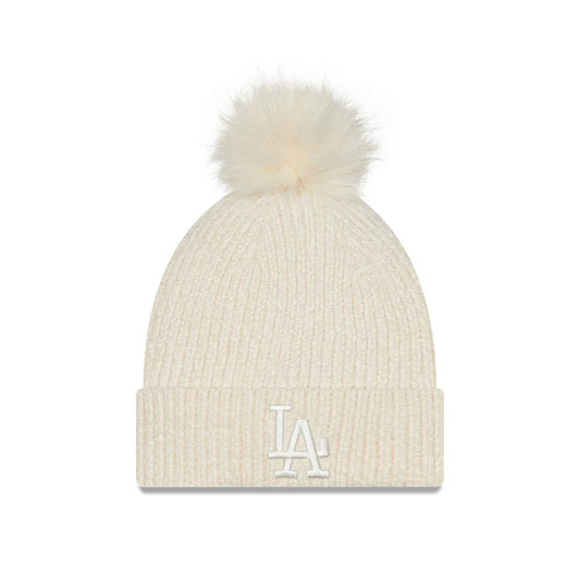 New Era Womens Chenille Bobble Beanie ~ LA Dodgers stone